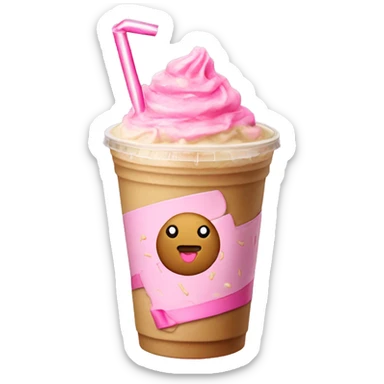 Sugar cookie Iced coffee with a pink bow sticker