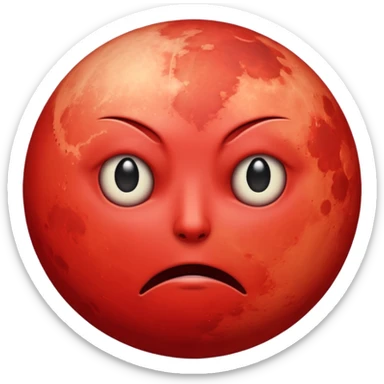 a red moon with no eyes or mouth   just pure terror  sticker