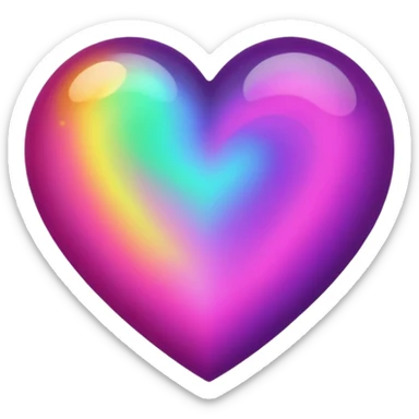 heart with layers of purple, hot pink, amber, light green, and dark purple sticker