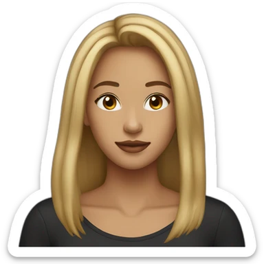 20 year old less honey blonde highlights hair with black shirt and light skin to olive skin lo sticker