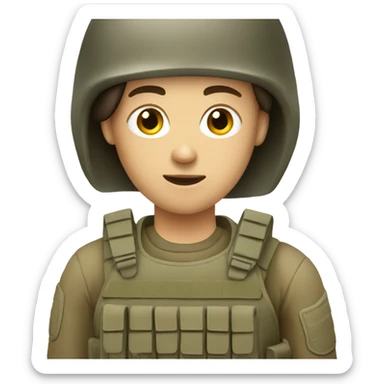 White email brunette soldier sticker
