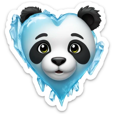 Ice heart panda sticker