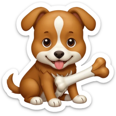 Köpek ve kemik sticker