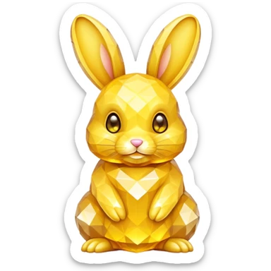 bunny made of yellow crystals sticker