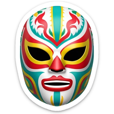 luchador ski mask, colorful mexican wrestling mask sticker