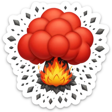 An explosion that will use as the main characters gunfire in a game I'm making. Needs to be red and graphic in nature. The background needs to be blank sticker