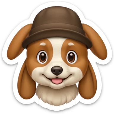 Dog with a hat on sticker