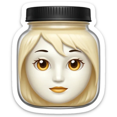 hair mask in a jar without face, only the white product WITHOUT FACE  sticker