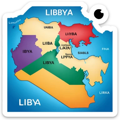 Libya map  sticker