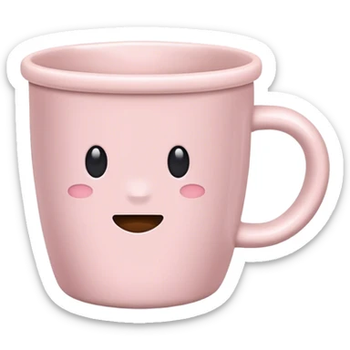 Pale pink empty ceramic coffee cup sticker