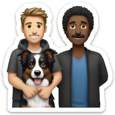 Man and border collie sticker