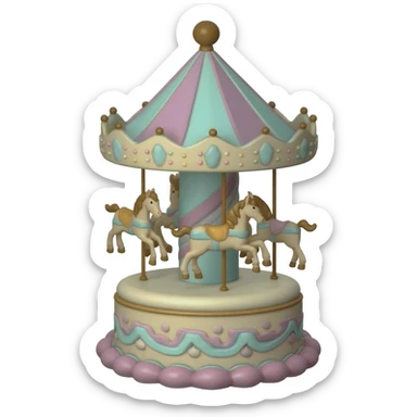 Carousel cake sticker