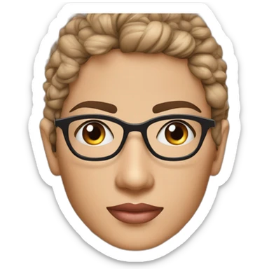 une ado marocaine voilée musulamane avec des lunettes et un grain de beauté au dessus du sourcil gauche sticker