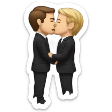 Macron kiss poutine sticker