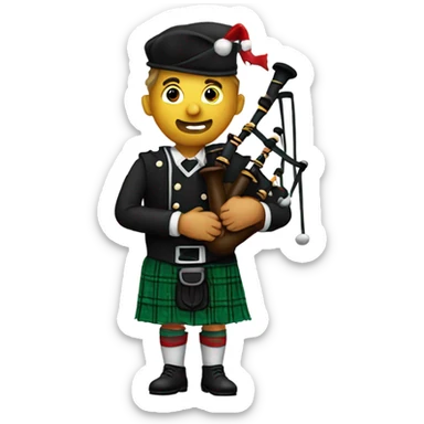Christmas bagpiper  sticker