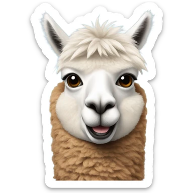 Alpaca with a shark fin  sticker
