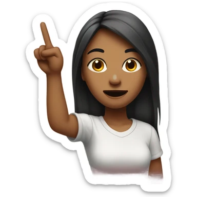 A girl flipping someone off with her middle finger sticker