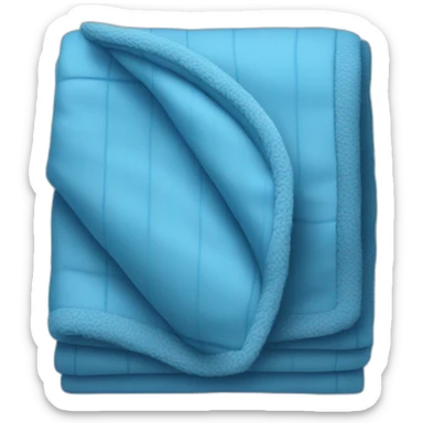 A blue folded blanket sticker