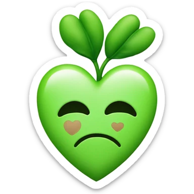 Combination of green heart and bud emoji sticker