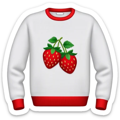 sweater embroidered with strawberries sticker