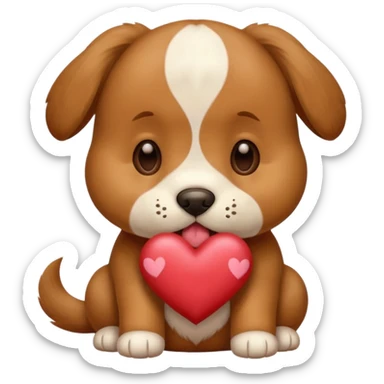 Puppy dog giving kisses sticker