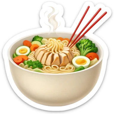chicken noodles street food style  sticker