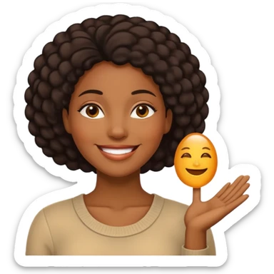 An black auntie saying I thank you sticker