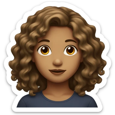 Brown eyed girl with wavy hair sticker