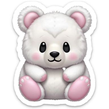 a-fluffy-toy-teddy-with-a-light-pink-colored-shell-and-ears-and-a-big-white-face-and-round-white-bear-feet,-with-a-cute-black-closed-eyes-and-mouth sticker