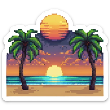 beach sunset sticker