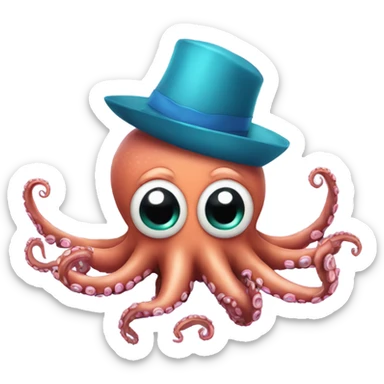 Octopus with birthday hat sticker