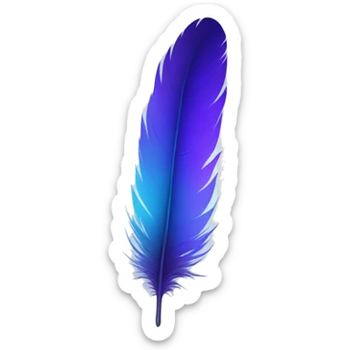 Blue Purple grew gradient feather sticker