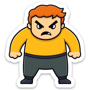 Make a ginger that is super mad sticker