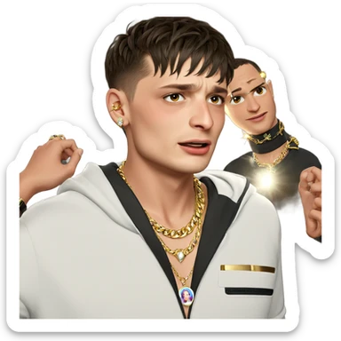 real life boy with jewelry sticker
