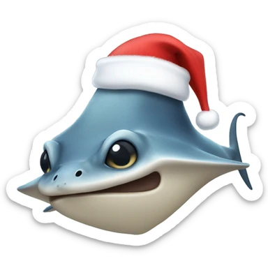 stingray wearing a santa hat  sticker