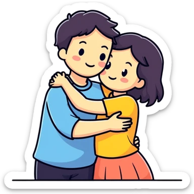 Couple hug sticker