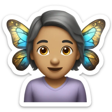 Butterfly dourada escrito embaixo “Ele me deu asas” sticker