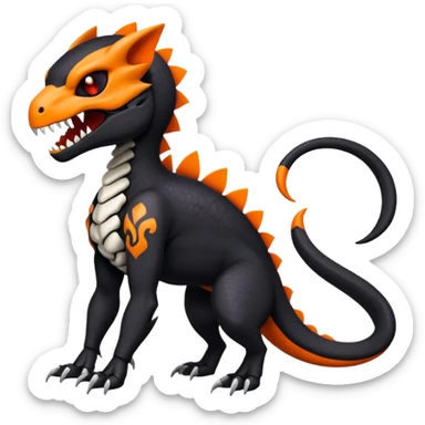 Salandit-Noibat-Litten-Hybrid with a white skull-head (Full body) sticker