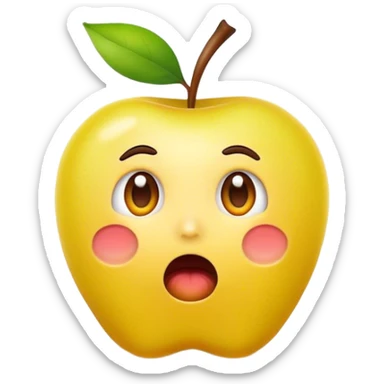 surprised yellow apple style emoji sticker