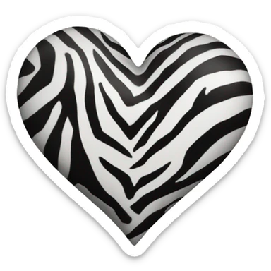 zebra printed heart sticker