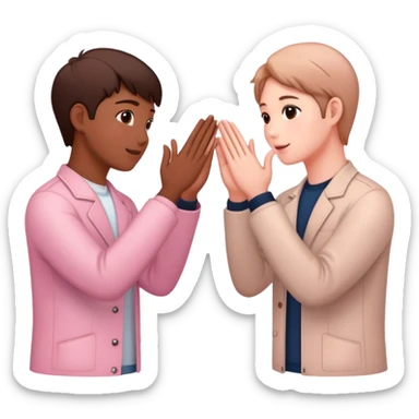 two friends reaching hands to each other surrounded by cherry blossoms sticker
