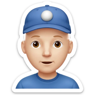 Bald man humming with a ball cap on sticker