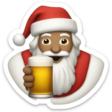 Santa with beer sticker