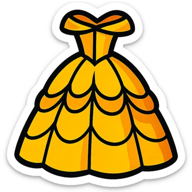 yellow belle princess dress sticker