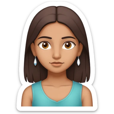 5'6 indian girl straight lower back hair with brown eyes sticker