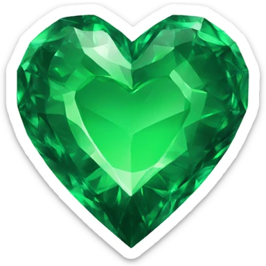 green crystal heart sticker