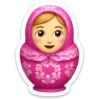 pink matryoshka sticker