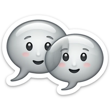 two overlapping speech bubbles one with a whispering swirl representing gossip sticker