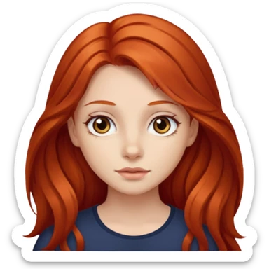 with girl with brown eyes and long red hair sticker