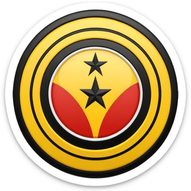 Turkish club Eskişehirspor logo with yellow, black thin stripes and three stars sticker